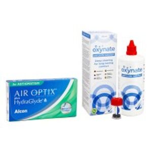 Alcon Air Optix Plus Hydraglyde for Astigmatism (3 čočky) + Oxynate Peroxide 380 ml s pouzdrem