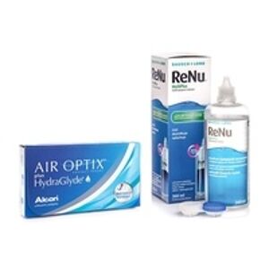 Alcon Air Optix Plus Hydraglyde (6 čoček) + ReNu MultiPlus 360 ml s pouzdrem